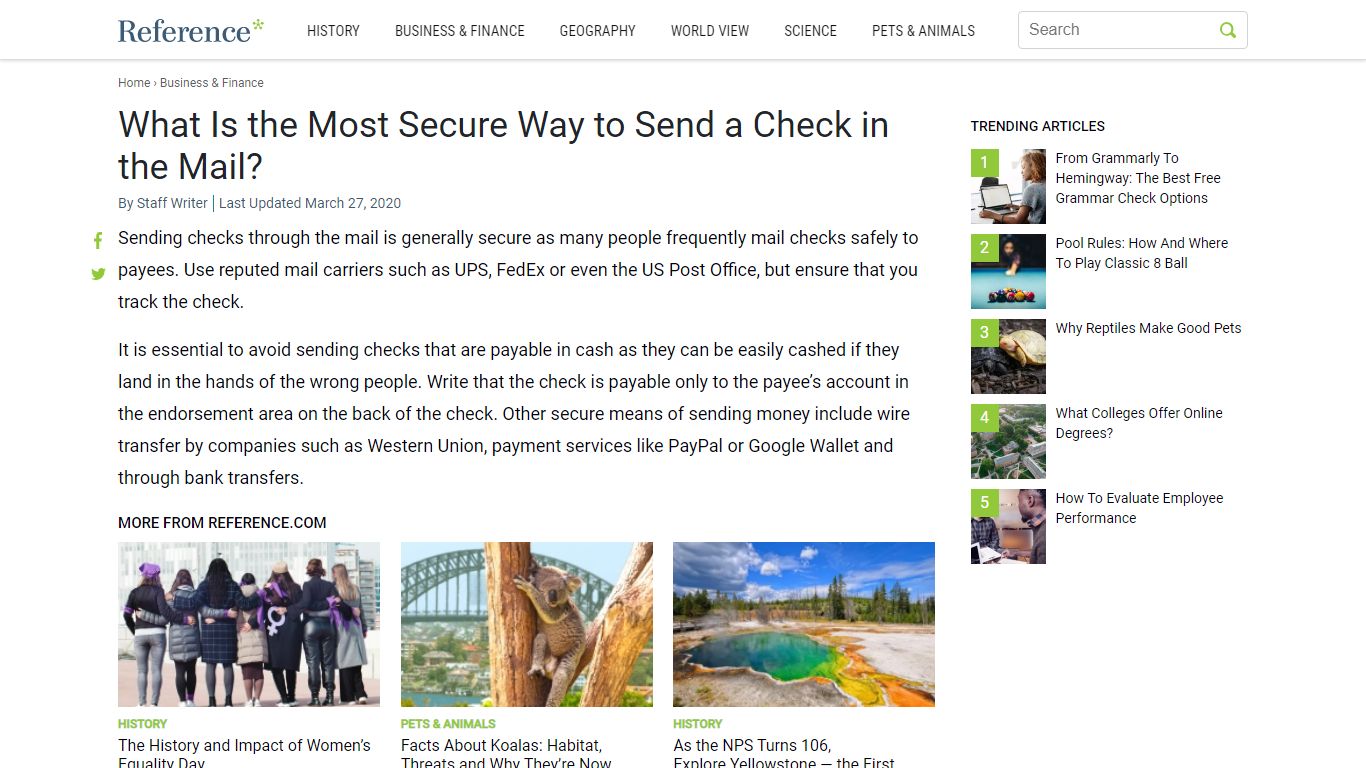 What Is the Most Secure Way to Send a Check in the Mail? - Reference.com